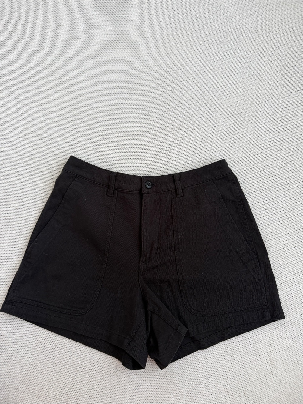 Quince Organic Cotton Denim Shorts Black Size 8